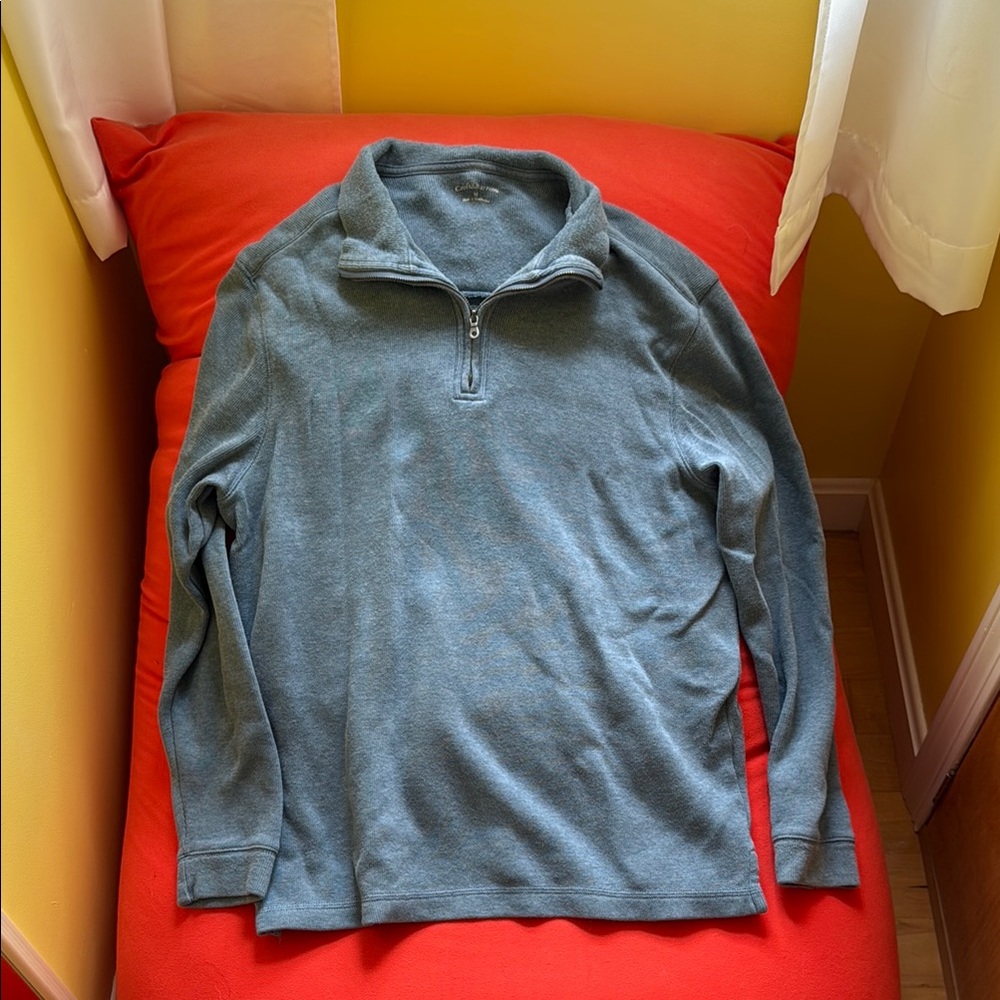Croft & Barrow Gray Quarter-Zip Sweater